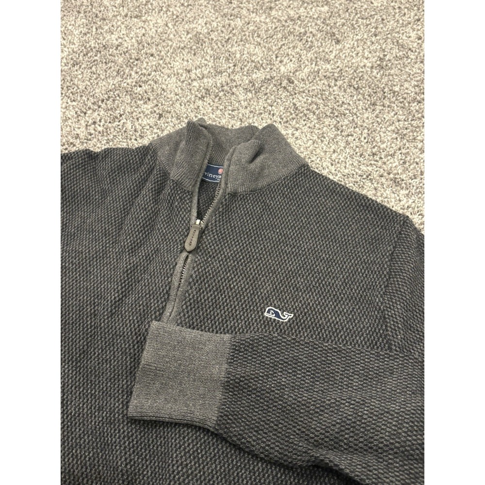 Vineyard Vines Women's Gray Sweater 1/4 Zip Wool Blend Size XS Long Sleeve‎